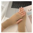 thumbnail image 3 of Guantes sencillos de lana para otoño e invierno, resistentes al frío, con dedos abiertos, para estudiantes, con pantalla táctil, de punto grueso y con marea, 3 of 6