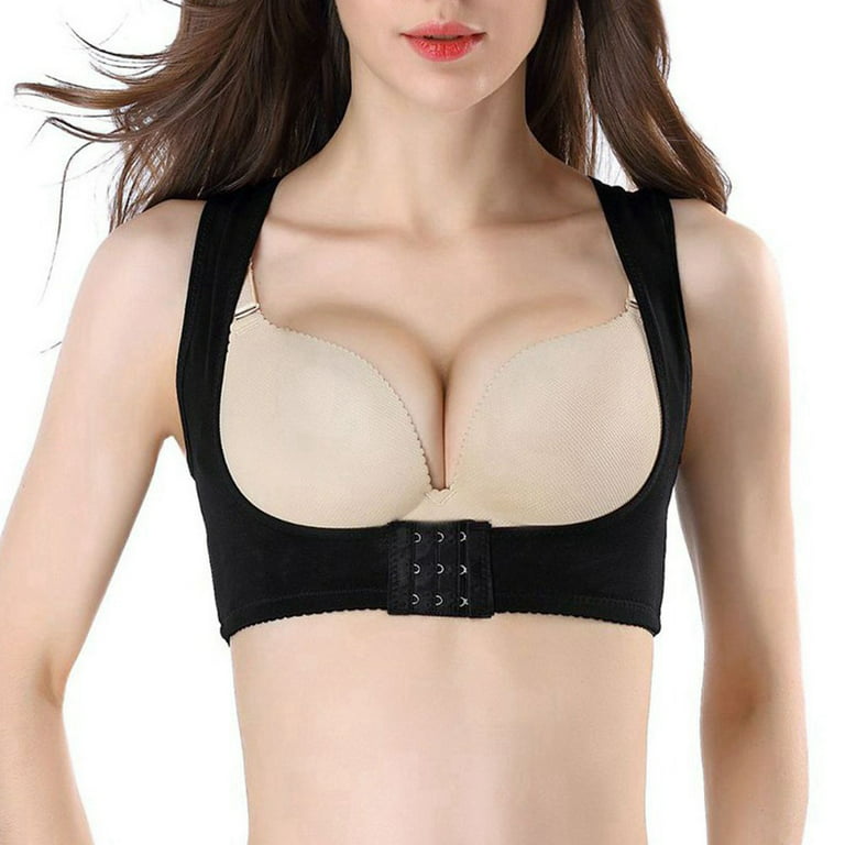 Women Chest Brace Up X-Strap Back Support Bra Tops Shapewear Tops Posture  Corrector Under Clothes