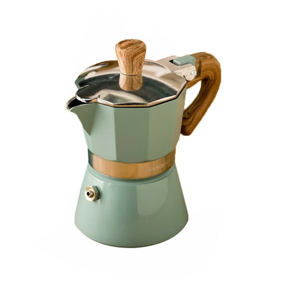 Moka Express: Iconic Stovetop Espresso Maker, Makes Real Italian Coffee, Moka Pot 3 Cups (5 Oz - 150 Ml), Aluminium, Green