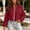 Red, variant on Ynynloco Women's Full Zip Fleece Short Jacket Warm Winter Long Sleeve Stand Collar Workout Sherpa Crop Coat with Pockets Drawstring Hem