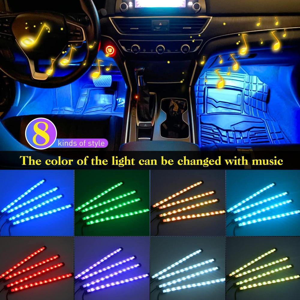 Tohuu Car LED Lights Interior RGB LED Car Interior Lights Color Change Car  Interior Ambient Lights LED Car Foot Lights Music Sync RGB LED Lights for  Cars economical 