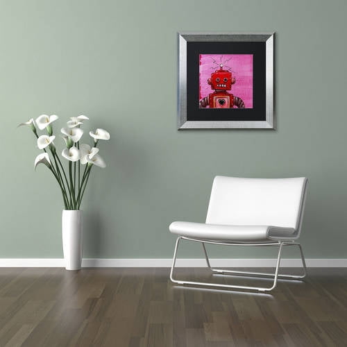 Trademark Fine Art 'Orangebot' Canvas Art by Craig Snodgrass, Black Matte, Silver Frame
