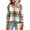 Yellow white and black twill plaid, variant on Ronuti Womens 3/4 Sleeve Tops Ladies Blouses Crew Neck T Shirts for Women Loose Fit Tunic Tops