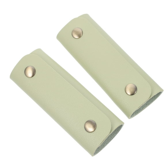 ORDDIART 2Pcs Luggage Strap Wrap Light Green Pu Leather Bag Handle Wrap Rectangular Comfortable Grip For Women