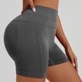 thumbnail image 6 of Domuza Womens Workout Impact Shorts V Back Butt Lifting Tummy Control Gym Shorts Comfy Running Seamless Booty Biker Shorts Gray S, 6 of 8