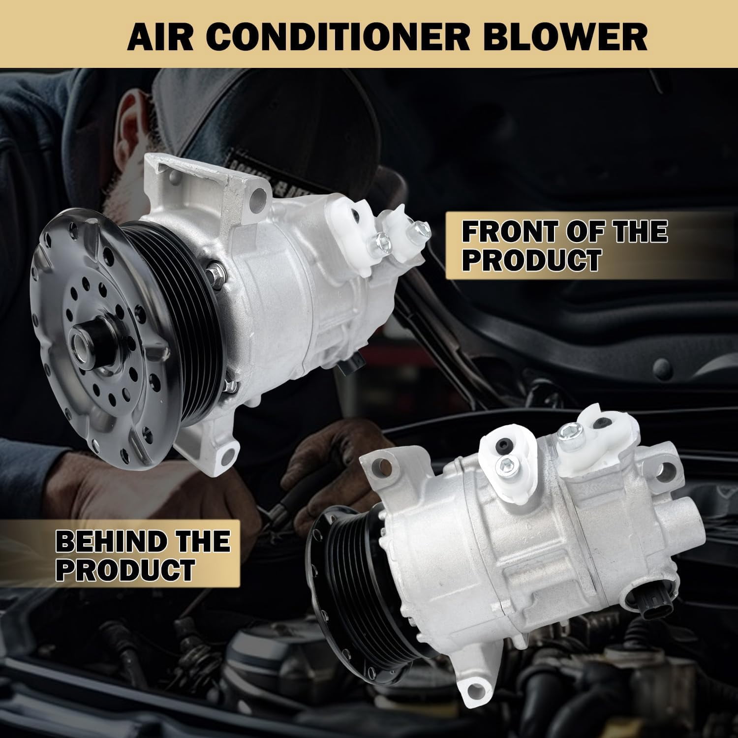 AC Compressor with A/C Clutch for Jeep Compass/Patriot (2.0L/2.4L 2007-2008) & Dodge Caliber (1.8L/2.0L/2.4L 2007-2008) | CO 11023C, Replaces 98395, 5058228AE
