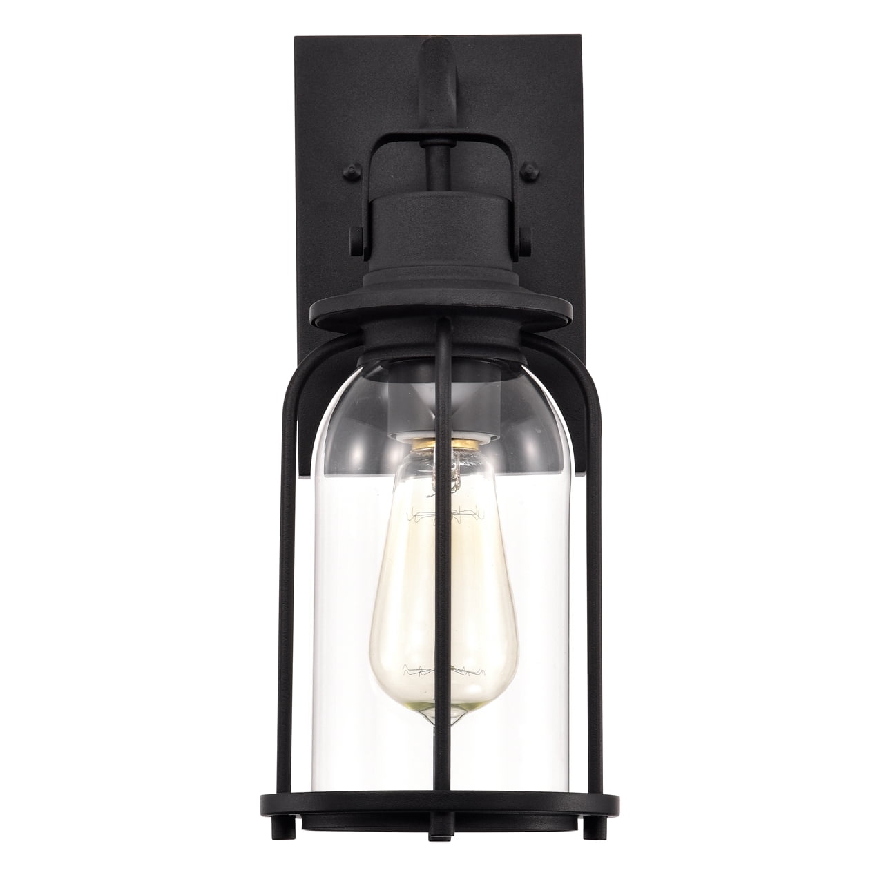 CHLOE Clarke Transitional 1 Light Textured Black Outdoor Wall Sconce 13" Height