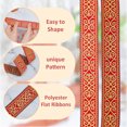 thumbnail image 4 of 1bundle Jacquard Ribbon 7.66 Yards 3.3cm Wide Ethnic style Jacquard Ribbons Red Floral Embroidery Trim Flower Polyester Trims for Clothing bag Sewing Decorations Gift Wrapping, 4 of 6