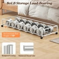 thumbnail image 4 of Under Bed Storage with Wheels 2 Pack, 85L Extra Large Under Bed Storage Containers with Metal Frame & Clear Lid, Rolling Underbed Organizer Bins Drawers for Clothes, Shoes, Blankets, Beige, 4 of 14