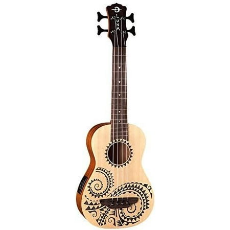 Luna Uke Baritone Spruce Etched Tattoo w/ Preamp