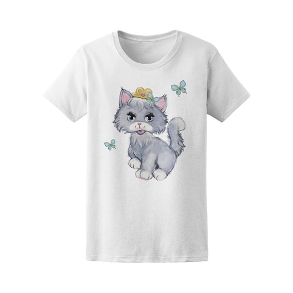 Funny Gray Kitten Princess Tee Women's -Image by Shutterstock