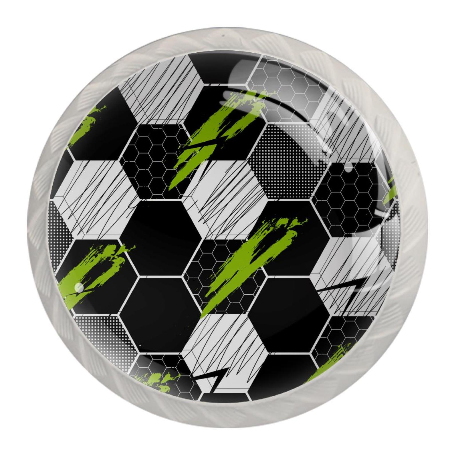Ownta Football Soccer Round Glass Drawer Handles Knobs Pulls with