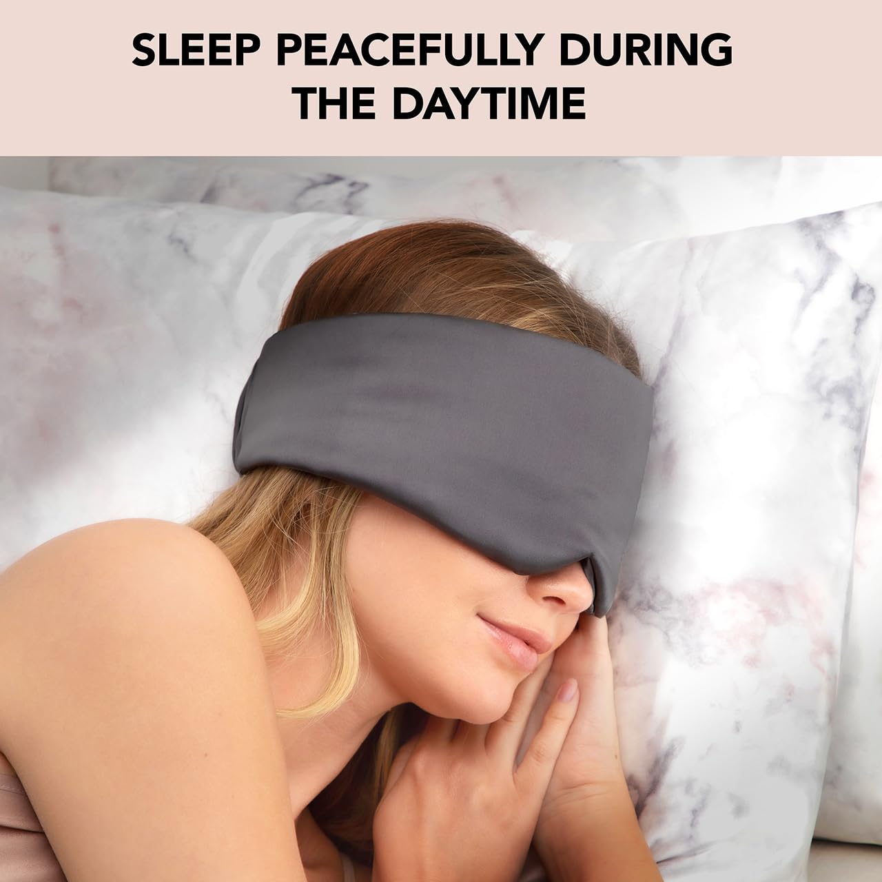 Kitsch Satin Pillow Sleep Eye Mask Charcoal photo 5