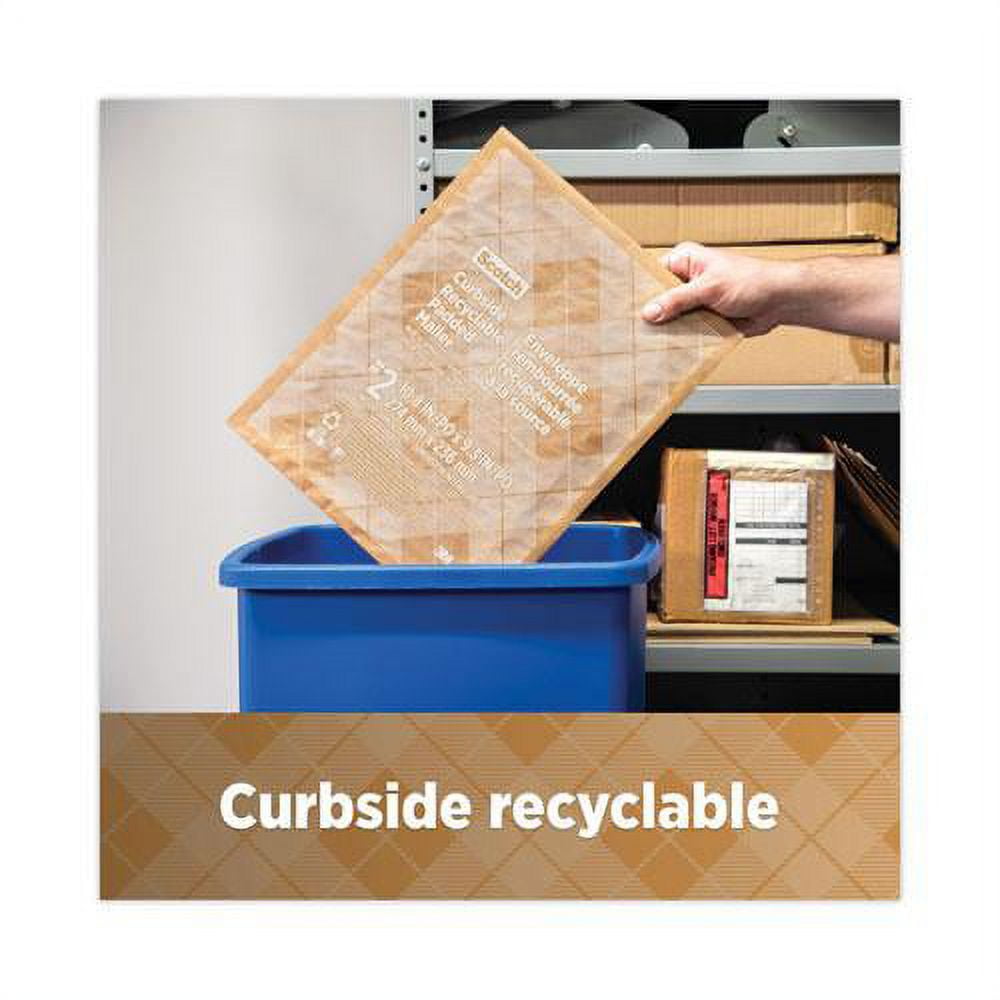 3m CR51 Curbside Recyclable Padded Mailer, #5, Self-adhsve Closure, Interior Dimensions: 10.8ae X 14.8ae, Natural Kraft, 100/carton