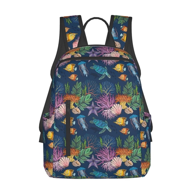 Fotbe Undersea Animals Mochila Ligera para Hombres y Mujeres - Duradera y Resistente al Agua, Ideal para Escuela, Trabajo, Viajes y Uso Diario