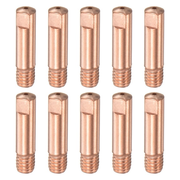 Uxcell 10Pcs Contact Tips .050"(1.2mm) Bore Diameter M6 MIG Welder Tips Copper Consumable for 15AK Welding Torch Gun