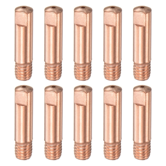 Unique Bargains 10Pcs Contact Tips .050'(1.2mm) Bore Diameter M6 MIG Welder Tips Copper Consumable for 15AK Welding Torch Gun