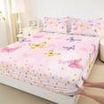 thumbnail image 3 of Homewish Kawaii Butterfly Animal Full Size Sheets, Girly Pink Watercolor Bed Sheets, Gold Sequin Print Sheet Sets, Super Cozy Room Decor, 4 Pieces, 3 of 7