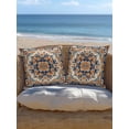 thumbnail image 5 of Outdoor Pillows Waterproof, Blue Burnt Orange Boho Bedding Throw Pillows with Insert for Couch Sofa Bed, Antique Southwestern Art 16x16 Inch Pillowcases Decorative Camping Patio Pillow Set of 1, 5 of 8