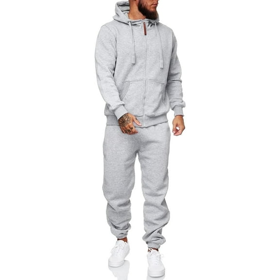 CUBECIRCLE Sweatsuits for Men 2 Piece Men's Jogging Tracksuit Set Hoodie Casual Athletic Long Sleeve Zipper Suit Set Men's Casual Outfits