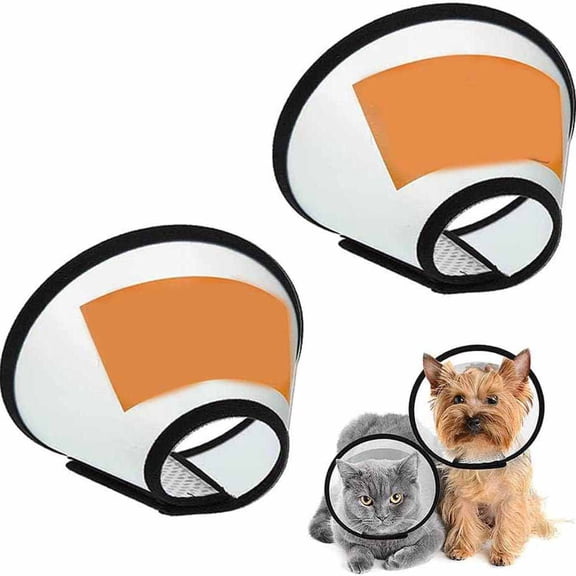 DUPAI 2 Pack Cat Cones to Stop Licking, Cat E Collar Pet Cone for Cats After Surgery, Pet Elizabethan Collar Dog Head Cone Recovery Cone for Most Cats & Small Dogs (Size M, 5#)