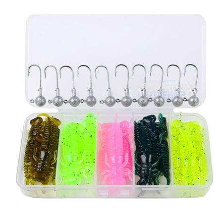 MIGAINO Fishing Lure Artificial Bait with Fish Hooks Super Soft Flexible Bite-Resistant Vibrant Color Simulation Swimbait Fishing Tackle Accessories
