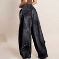 thumbnail image 5 of IUYRTFE Women's High Waist Vintage Washed Jeans with Fold Over Waistband and Wide Leg Baggy Fit Denim Pants, 5 of 5