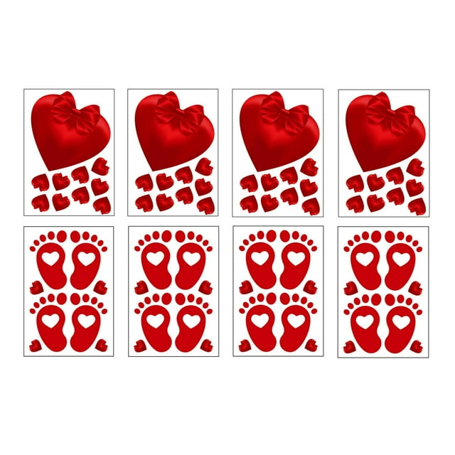 Pegatinas de Ventana Yuyangstore Día de San Valentín 8 Unids Extraíbles