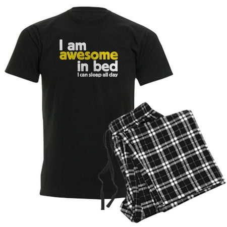 CafePress - I Am Awesome In Bed Men's Dark Pajamas - Men's Dark Loose Fit Cotton Pajama Set