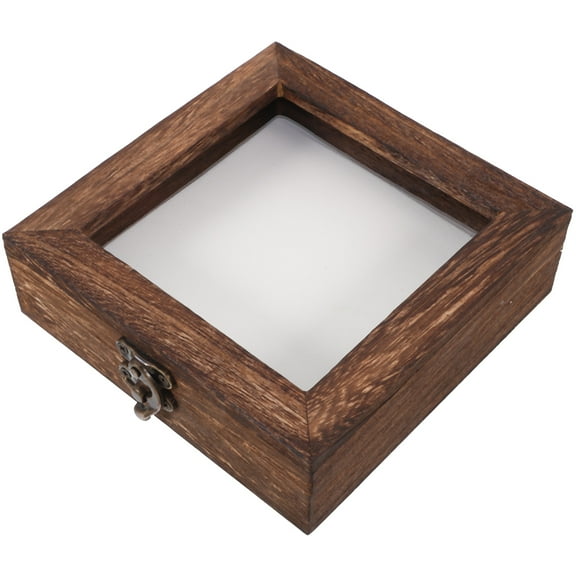KAJNBN Display Frame Shadow Box 1Pack Coffee Colored Wooden Butterfly Display Case For Insect Preservation