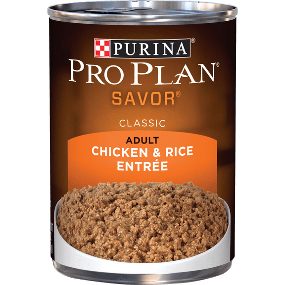 Purina Pro Plan Pate Wet Dog Food, SAVOR Chicken & Rice Entree, 13 oz. Can