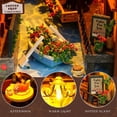 thumbnail image 5 of Kit de libros de bricolaje, rincón de libros de rompecabezas de madera 3D, sujetalibros decorativo, callejón decorativo con muebles y luz LED para cumpleaños, 5 of 5