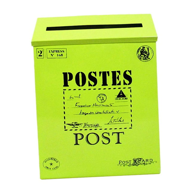 stanreset Vintage Galvanized Mailbox Letterbox Postbox Newspaper Box Holder Green 30x23x6cm