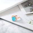 thumbnail image 4 of Gem Stone King 18K Rose Gold Plated Silver Green Turquoise Ring for Women (3.00 Cttw, Gemstone Birthstone, Oval 12X10MM, Available in Size 5,6,7,8,9), 4 of 5