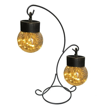 

Thinsont Solar Light Ball Solar Glass Lamp Crack Outdoor Light Starry 40 LED Fairy Lights Garden Balcony Decoration With Bracket