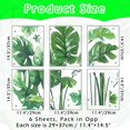 thumbnail image 5 of 2 calcomanías de pared de hojas, plantas verdes, pegatinas de pared para dormitorio, hojas de Monstera tropical, arte de pared, pegatinas Dedor, carteles de pared de hoja de palma natural, decora, 5 of 5