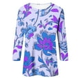 thumbnail image 2 of SHE IS Womens 3/4 Sleeve Tops, Floral Shirts for Women Trendy Long Sleeve Tunic Tops for Women Dressy Womens Red Long Sleeve Blouse Tunics for Women 2025 Plus, 2 of 3