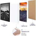 thumbnail image 3 of AmPm Tempered Glass 12x18 inch Poster Frame Black Wood Photo Picture Frame for Wall Vertically or Horizontally Display, Mounting Hardware Included, 3 of 8