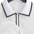 thumbnail image 5 of Kalauyu Men's Knit Collared Shirts Short Sleeve Ribbed Knitted Shirt Summer Lightweight Casual Golf Shirts, 5 of 6