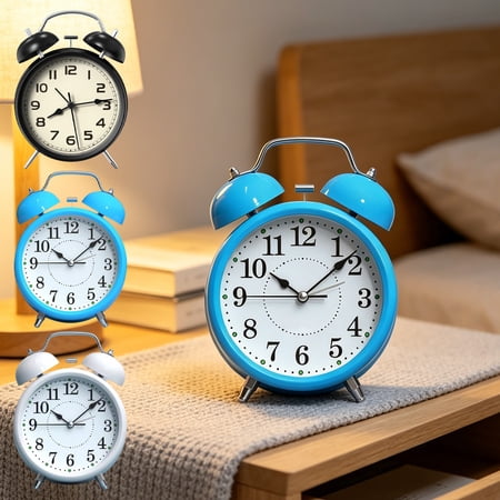 Tarmeek Loud Twin Bell Metal Alarm Clock for Heavy Sleepers Vintage Alarm Clock with Night Light photo Tarmeek Loud Twin Bell Metal Alarm Clock for Heavy Sleepers Vintage Alarm Clock with Night Light