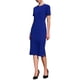thumbnail image 4 of VESTIDO MIDI ELEGANTE DE CUELLO REDONDO Y MANGA CORTA CON DECORACIÓN DE BOTONES PARA TRABAJAR XL AZUL REAL, 4 of 5