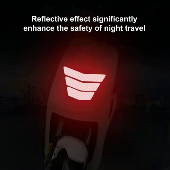 3Pcs Reflective Sticker Self-adhesive Anti-collision Warning Universal Motorbike Safety Riding Tape Decal Motorcycle Supplies-Red