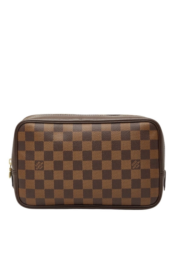 Pre-Owned Louis Vuitton Damier Trousse Toilette 25 Cosmetic Pouch, Brown, N47623, Women's,...