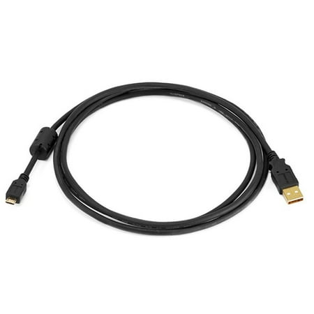 UPC: 0844660054580 | 6ft USB 2.0 A Male to Micro 5pin Male 28/24AWG Cable w/ Ferrite Core (Gold Plated)
