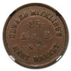 1863 Edward Miehling's Meat Market Civil War Token MS-62 NGC (BN)