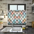 thumbnail image 4 of Yayeee Kitchen Curtains Light Filtering 27"x24" Rod Pocket Short Cafe Window Panel, Colorful Art Pattern, 4 of 7