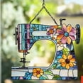 thumbnail image 3 of Sewing Machine Floral Window Hanging Ornament Sewing Machine Window Ornament Sewing Machine Window Hanging Ornament Tailor Shop Sewing Ornament, 3 of 4