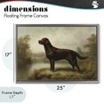 thumbnail image 4 of Stupell Industries Traditional On Alert Chocolate Lab Gray Floating Frame Canvas Art, 25 x 17, by Petals Prints Design, 4 of 8