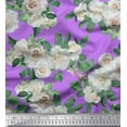 thumbnail image 1 of Soimoi Cotton Voile Fabric Leaves & Begonia Flower Print Fabric by the Yard 42 Inch Wide, 1 of 1
