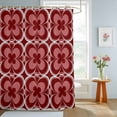 thumbnail image 2 of Bathroom Shower Curtain Abstract Flower Burgundy Red Waterproof Shower Curtains with Hooks, Modern Classic Floral Bath Curtains Bathtub Curtain Home Decor 36x72in, 2 of 9